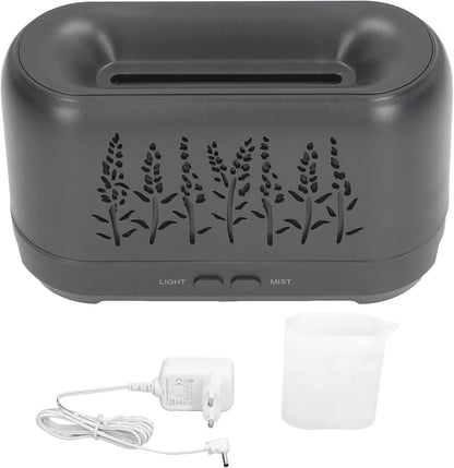 200ml 100‑240V USB Charging Black Wood Grain Humidifier, Mini Essential Oil Diffuser Humidifier, Low Noise Desktop Humidifier for Home Office(US)