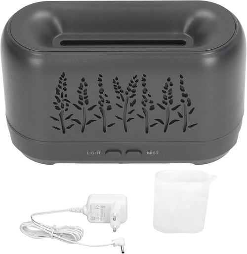 200ml 100‑240V USB Charging Black Wood Grain Humidifier, Mini Essential Oil Diffuser Humidifier, Low Noise Desktop Humidifier for Home Office(US)