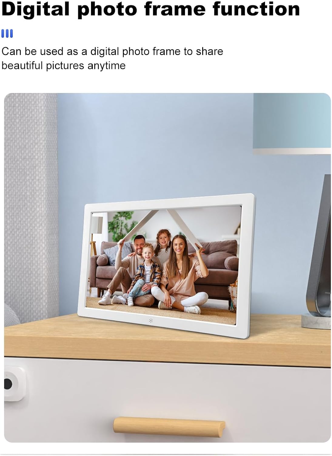 10 Inch Digital Smart Clock, Large Colorful Display Alarm Clock, 12 Alarms Reminders, Auto Dimming Display, Image and Video Playback, for The Living Room Office Bedside