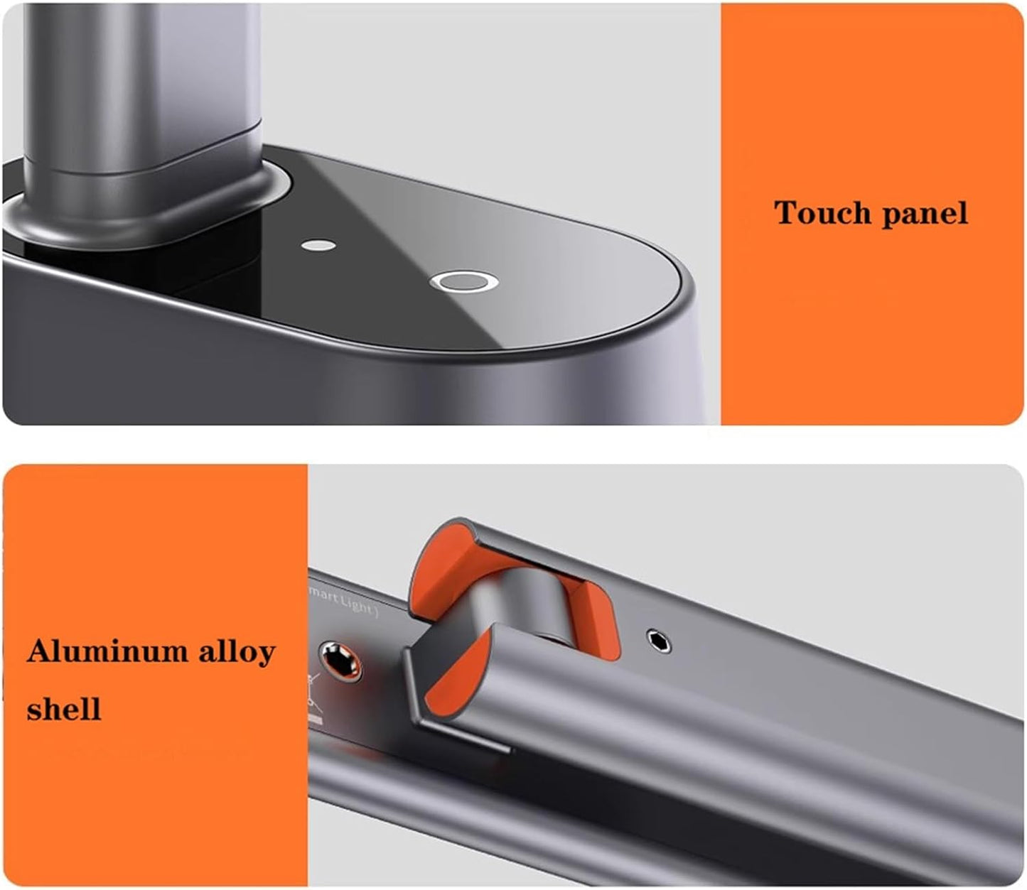 Bedside Table Lamp Rechargeable LED Desk Lamp, Foldable Reading Light with 3 Lighting Modes and Stepless Dimming, Memory Function, Automatic Brightness Adjustment Table Lamp for Bedroom(White) (Gris