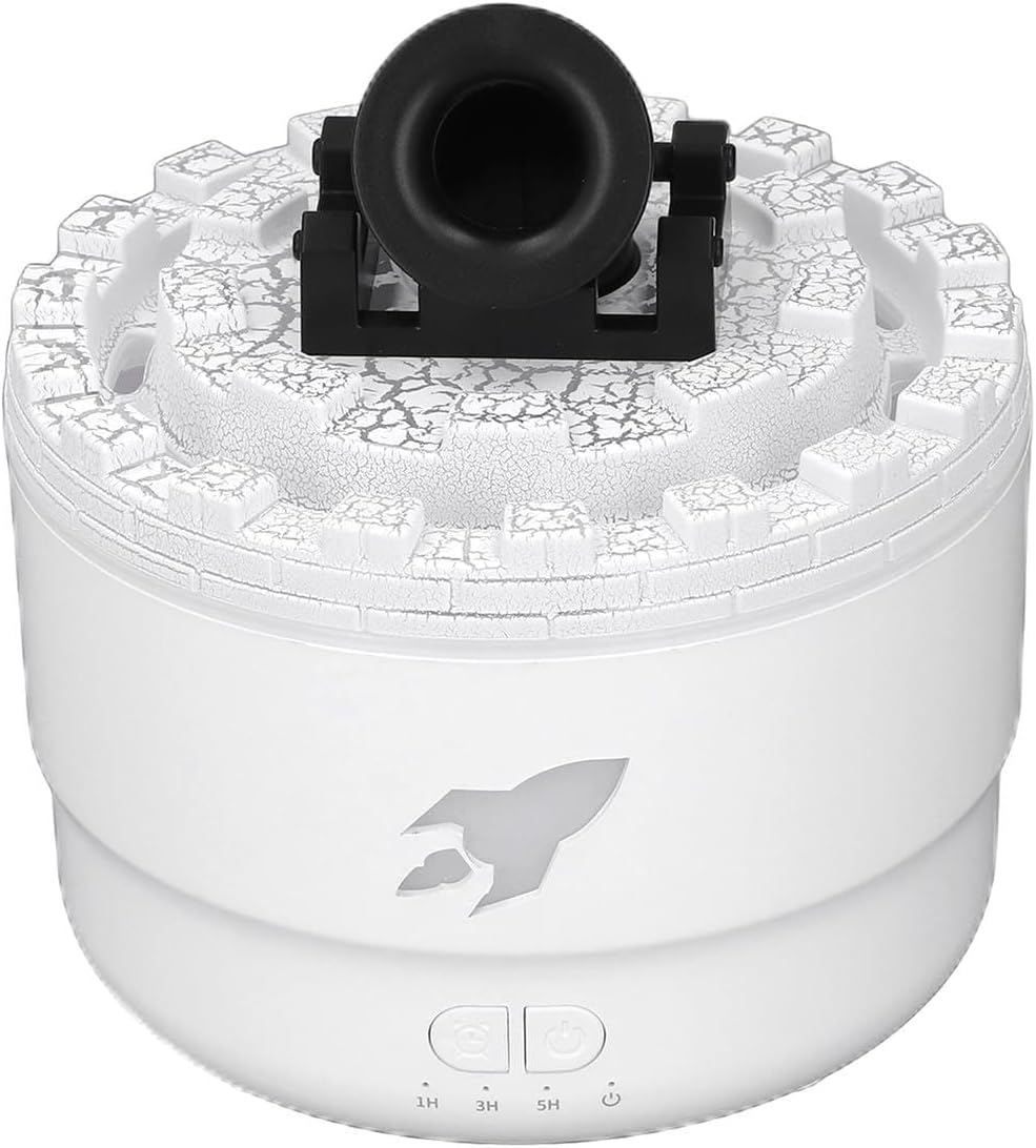 Essential Oil Diffuser Humidifier 200ml Quiet Volcano Cool Mist Humidifier Aromatherapy Diffuser with 7 Colors Light for Bedroom Office (Black)