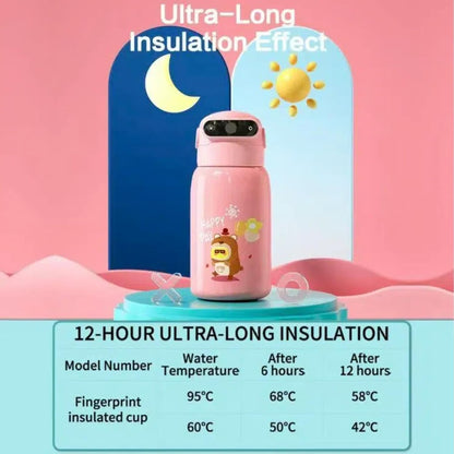 Fingerprint Activated Water Bottle for Kids - Smart & Safe BPA-Free Bottle with Child Lock, 550ml Leak-Proof, Magnetic Charging - Perfect for School & Travel