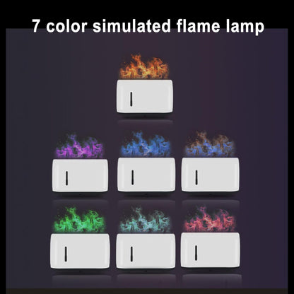 2 In 1 Air Purifier and Humidifier,Flame Humidifier,7 Flame Light Colors,Fine Mist Water Shortage And Power Outage Silent Humidification Relaxing and Comfortable,A white,US