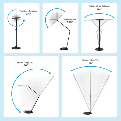 Vari LED Studio Lamp- Varidesk Modern Desk Lamp for Home Office- Flexible Positioning, Stable Base- Three Color Settings- Bright Task Lamp- Ideal for Study Area and Workspaces