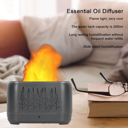 200ml 100‑240V USB Charging Black Wood Grain Humidifier, Mini Essential Oil Diffuser Humidifier, Low Noise Desktop Humidifier for Home Office(US)