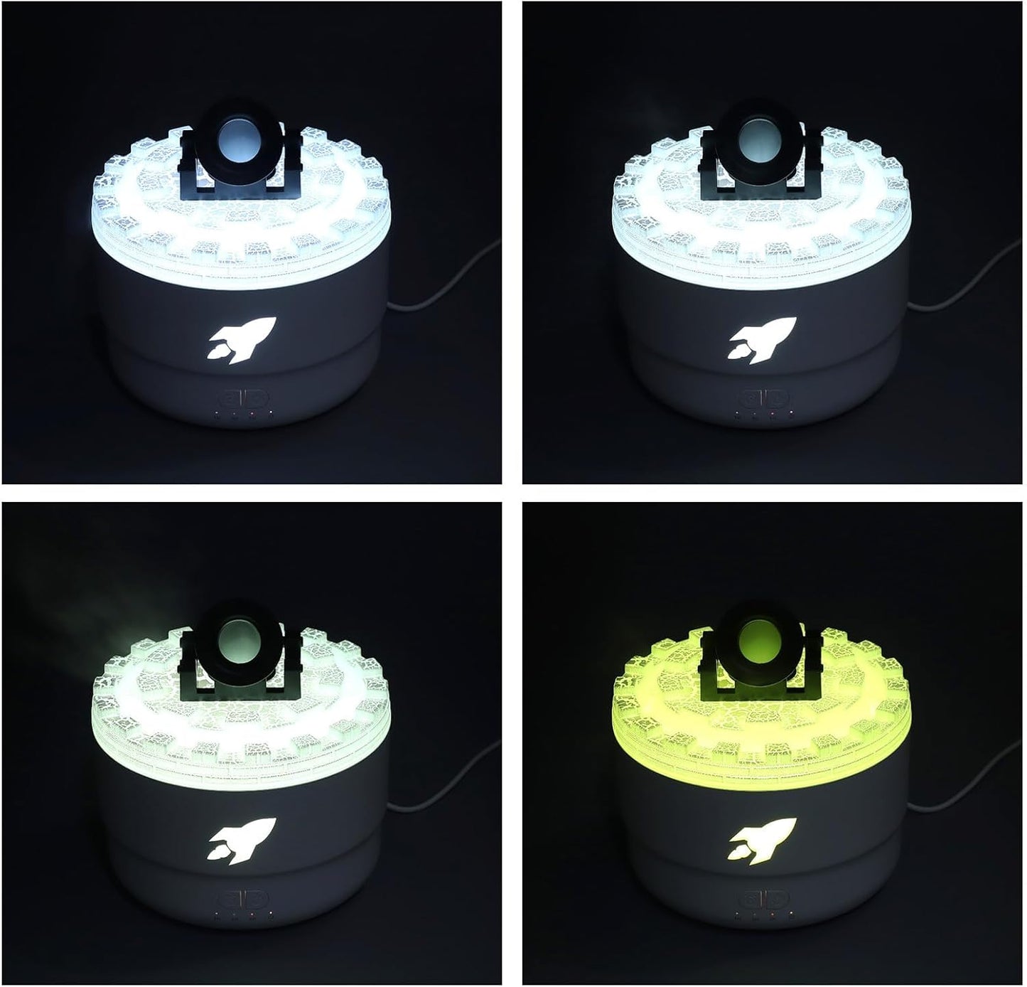 Essential Oil Diffuser Humidifier 200ml Quiet Volcano Cool Mist Humidifier Aromatherapy Diffuser with 7 Colors Light for Bedroom Office (Black)