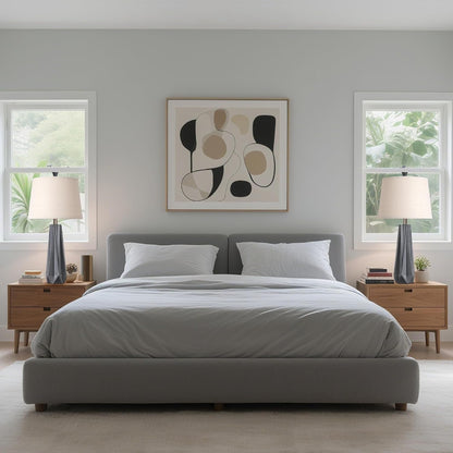 27" Resin Table Lamp Set of 2, 3 Color Temperatures, with Linen Shade, Nightstand Bedroom Office Decor, 2 Bulbs Included for Restaurant/Bedroom/Bar/Camping/Outdoor(Light Wood Grain)