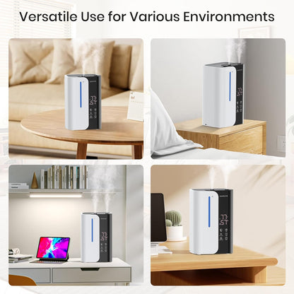 Cool Mist Humidifiers for Bedroom and Plants & Baby, Top Fill 5L Large Room Smart Humidifier for Home Nursery, 28 dB Quiet 50H Runtime Bedroom humidifier with Essential Oils