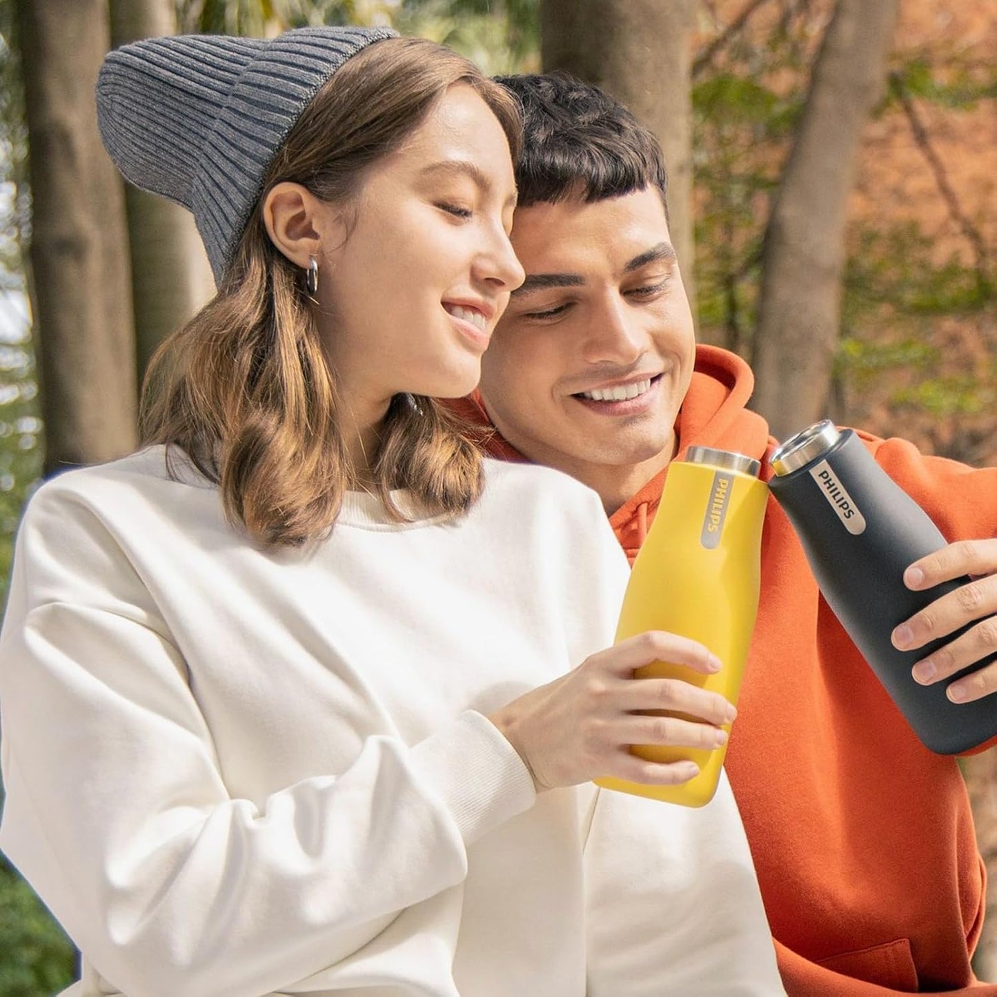 PHILIPS Water GoZero UV Self-Cleaning Smart Water Bottle Vacuum Stainless Steel Insulated Water Bottle with Handle Double-wall, Auto Cleaning, Keep Drink Hot or Cold, BPA Free, Blue, 20 oz