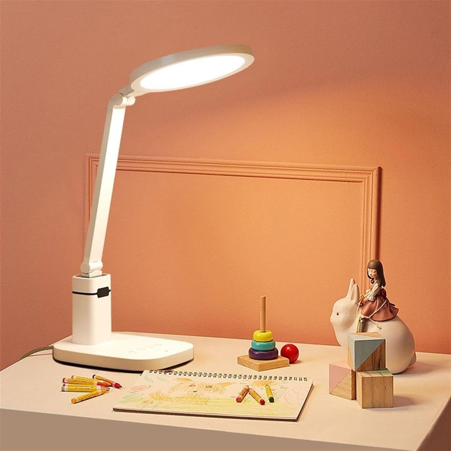 GLigeT Study Lamp LED Desk Lamp, Smart Dimming Touch Desk Lamp, Auto Timer/Memory Function/Delay Off, Eye-Friendly LED Reading Lamp for Home, Office Table Lamp