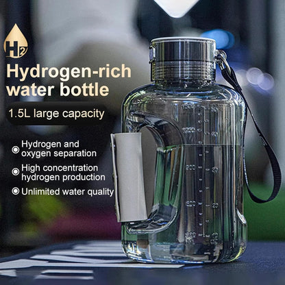 1500ml Hydrogen Rich Water Generator, Alkaline Energy Bottle, Anion Water Ionizer, USB H2 Healthy Smart Cup, for Office, Travel, Exercise, Gift for Love