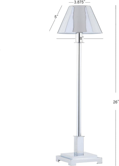 JONATHAN Y JYL6006A Roxy 26" Metal Shade LED Table Lamp Contemporary Modern Bedside Desk Nightstand Lamp for Bedroom Living Room Office College Bookcase LED Bulb Included, Chrome