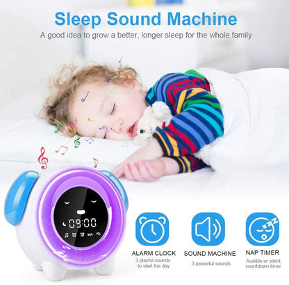 LED Digital Alarm Clock with 2 Alarms, 3 Modes, 6 Natural Sounds, 7 Color Lights, Creative Smart Children's Gift (USB Charging)