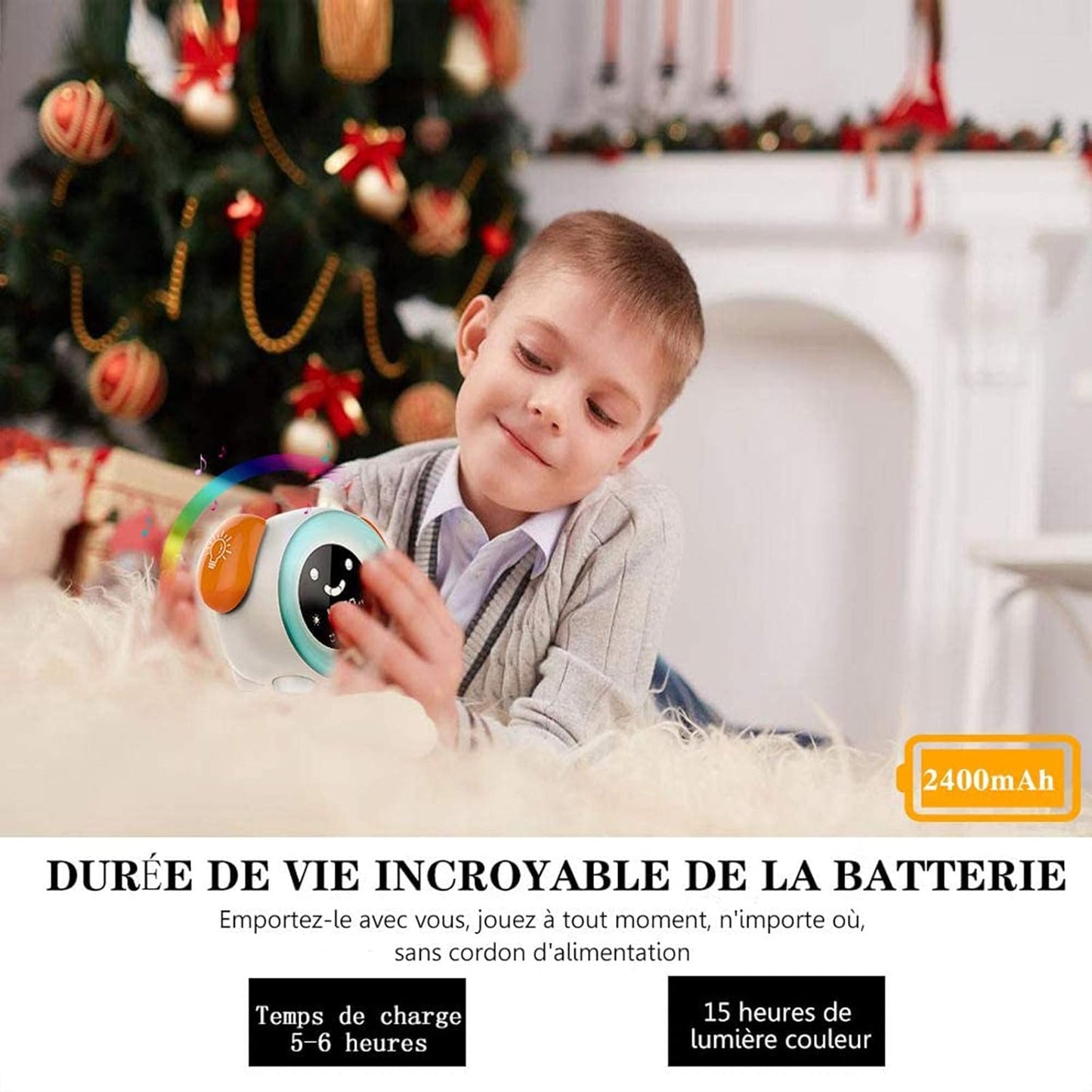 LED Digital Alarm Clock with 2 Alarms, 3 Modes, 6 Natural Sounds, 7 Color Lights, Creative Smart Children's Gift (USB Charging)