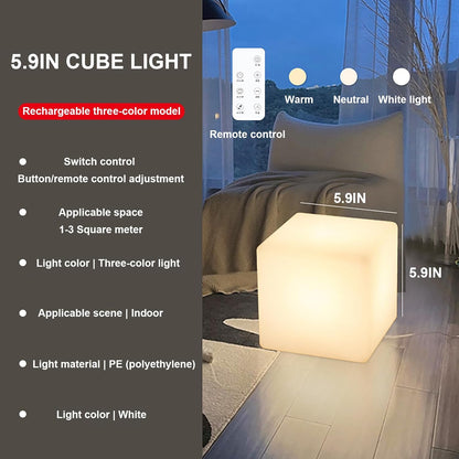 Cube Smart End Table Floor Lamp, Multi-Function Colorful Lamp with Remote Control, Load-Bearing Capacity 660LB for Living Room Coffee Table, Bedroom Floor Lamp Plug-in Model 13.8x13.8in