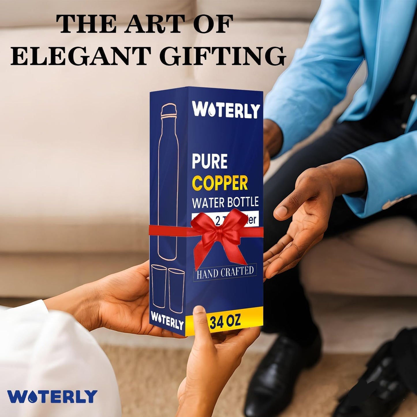 Plain Copper Water Bottle (34 Oz /1000ml) With Set Of 2 Tumbler (10 Oz/300ml Each) | Best use for Office,Gym & gifts |100% Pure Copper Material with Leak proof Quality