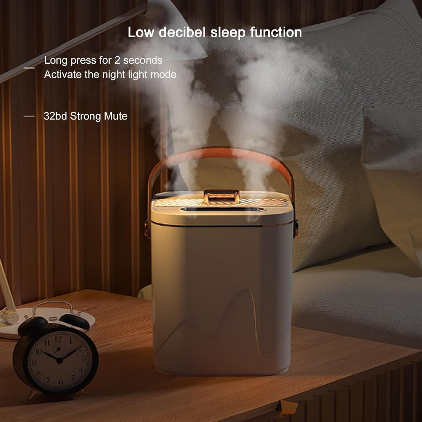 Humidifiers for Bedroom and Home, Mist Humidifiers with Handle for Large Room, 32db Quiet Top Fill Air Humidifier Lasts Up to 10 Hours, Auto Shut-Off, Easy to Fill and Clean (Blue)