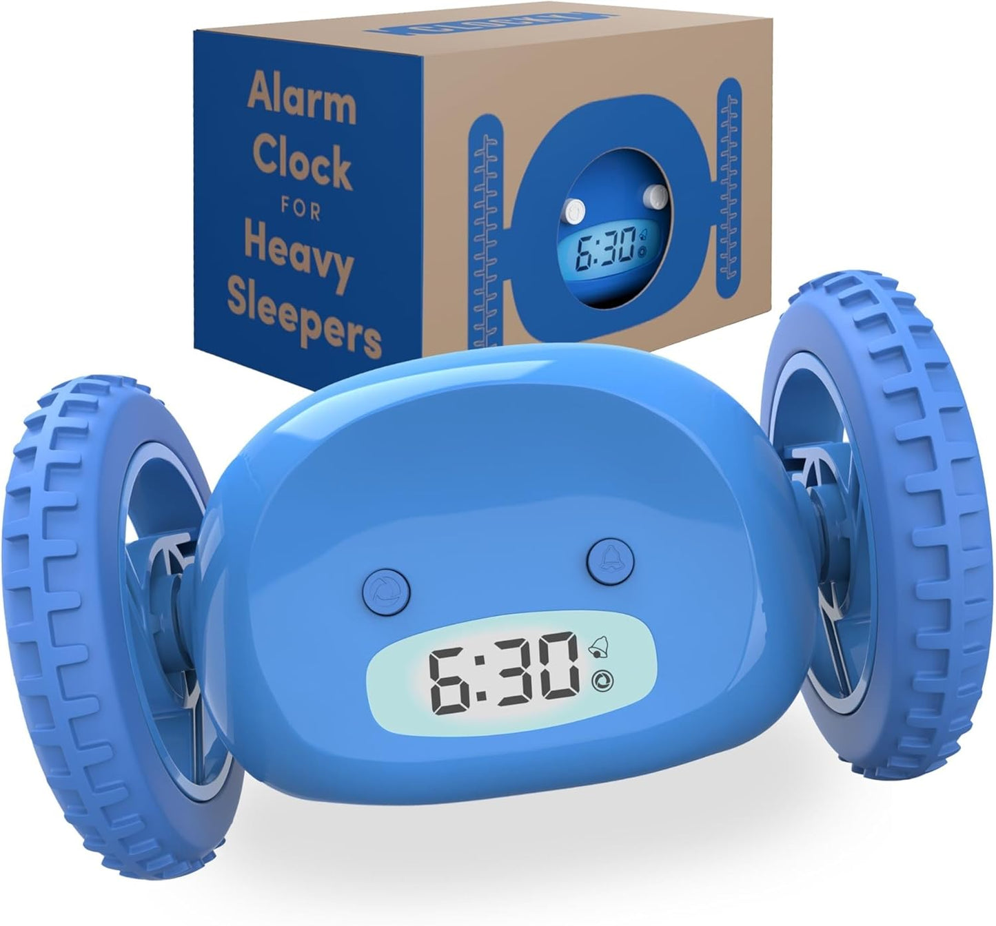 WINDALY Super Loud Rolling Vibration Alarm Clock, Smart Snooze, Easy Setup for Heavy Sleepers, Great Gift for Adults/Teens(Blue)