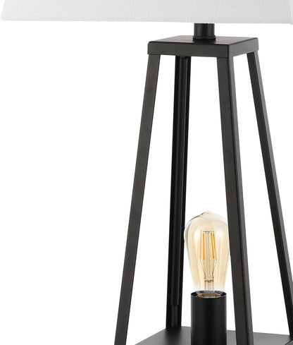 JONATHAN Y JYL8503A Waylon 28.5" Classic Industrial Iron Nightlight LED Table Lamp with USB Charging Port Modern Contemporary Bedside Desk Nightstand Lamp for Bedroom Living Room, Black