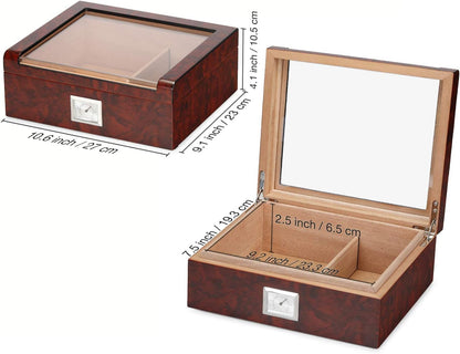 Woodronic Monogrammed Cigar Humidor, Custom Cigar Case with Hygrometer and Humidifier, Spanish Cedar Lining and Divider, Cigar Accessories, Customized Gift for Men, Holds 25 Cigars