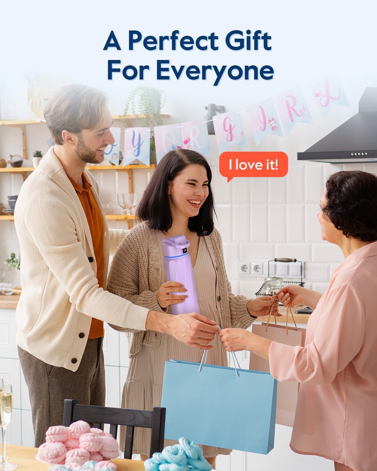 BOOST Smart Water Bottle with Reminder & Tracker, Double Wall Vacuum Insulated Bottles Stainless Steel, 32oz BPA-Free Wide Mouth for Gym, Office, School - Ideal Gift, Black