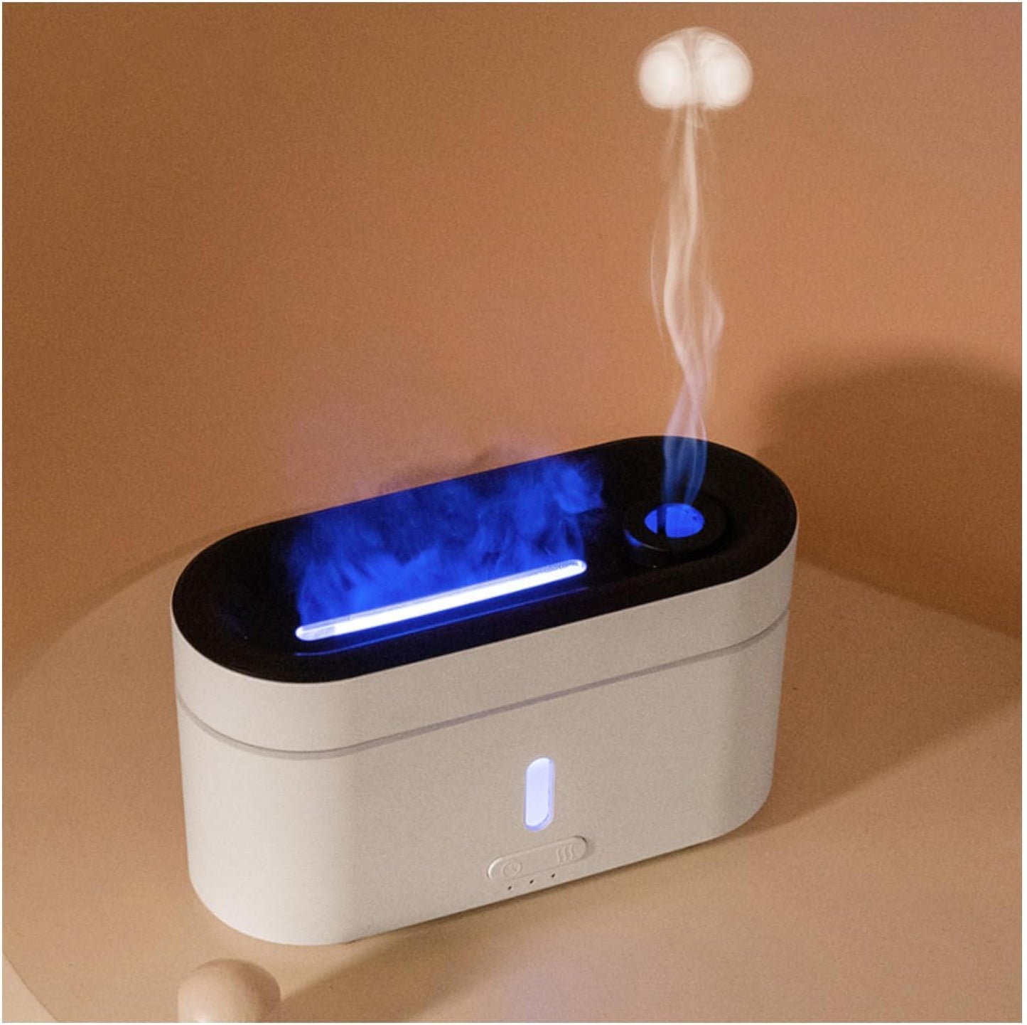 Flame Aroma Diffuser,Humidifiers And Air Purifiers,Simulated Flame, 2 Color Lights, 3 Timings, Jellyfish Steam, Silent Humidification For Baby Bedroom Plant Office Yoga