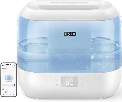 Humidifiers for Bedroom - Dreo Quiet (4L Water Tank) Cool Mist Top Fill Essential Oil Diffuser for Home, Smart App & Voice Control, Rapid Ultrasonic Humidification Baby Nursery and Plants, Blue