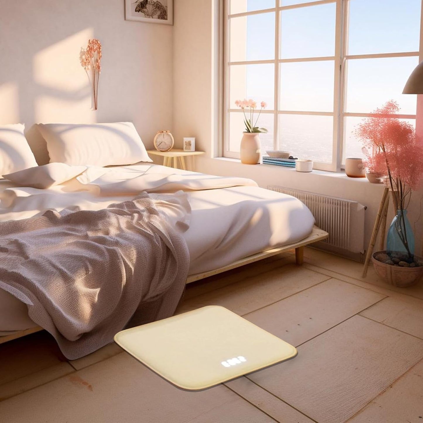 Heavy Sleepers Alarm Clock Mat: Stand On Pressure Sensitive Alarm Clock, Smart Alarm Clock Mat, Creative Carpet Electronic Digital Alarm Clocks, Battery Operated, for Modern Home, Kids, Teens, Adults