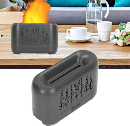 200ml 100‑240V USB Charging Black Wood Grain Humidifier, Mini Essential Oil Diffuser Humidifier, Low Noise Desktop Humidifier for Home Office(US)