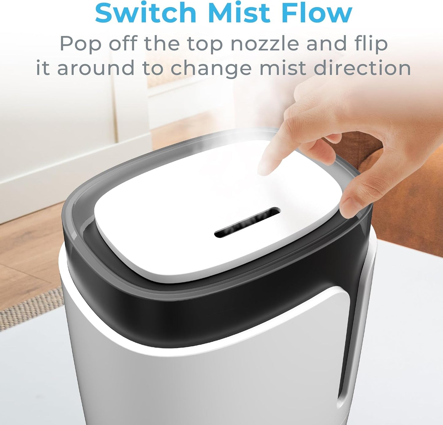 Pure Enrichment HUME Ultrasonic Cool Mist Humidifier - Easy-Clean 3.5L Tank Lasts up to 50 Hours; Whisper Quiet, & Auto Shut-Off for Large Living Rooms, Basements, Bedrooms, Nurseries, & Plants