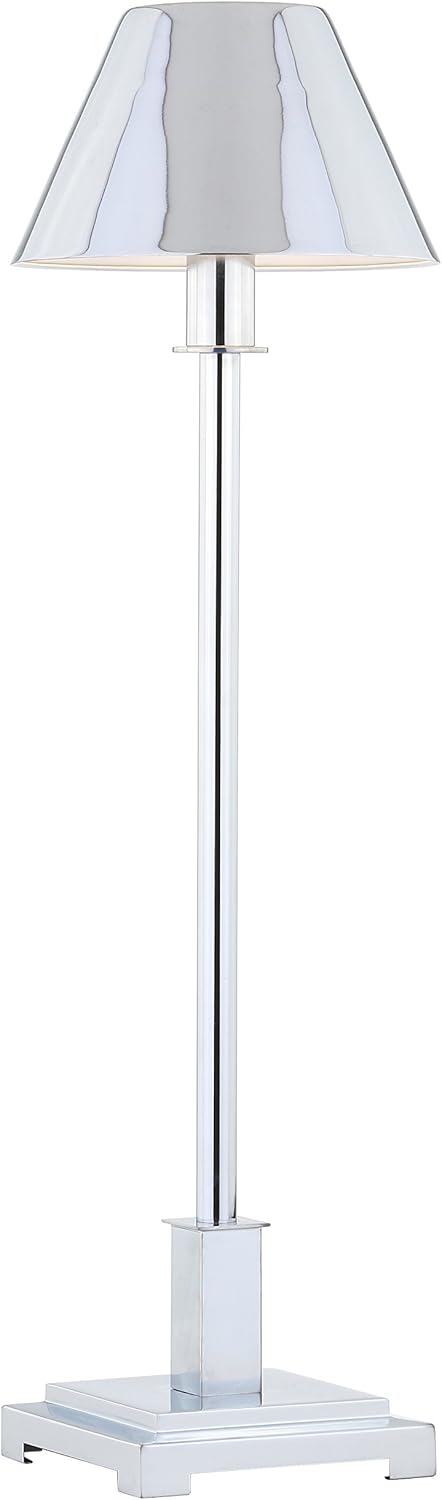 JONATHAN Y JYL6006A Roxy 26" Metal Shade LED Table Lamp Contemporary Modern Bedside Desk Nightstand Lamp for Bedroom Living Room Office College Bookcase LED Bulb Included, Chrome