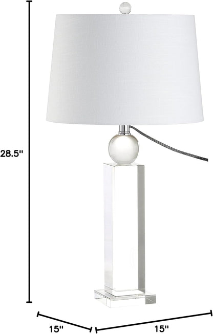 JONATHAN Y JYL5004A Charlotte 28.5" Crystal LED Table Lamp Glam Contemporary Bedside Desk Nightstand Lamp for Bedroom Living Room Office College Bookcase LED Bulb Included, Clear