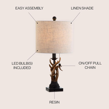 JONATHAN Y JYL1031B Gaston 20.5" Resin Mini LED Table Lamp for Living Room, Family Room, Dining Room, Bedroom, Hallway, Office, Antique Black