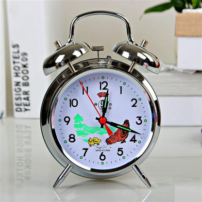 GRFIT Alarm Clock Round Retro Metal Movement Creative Alarm Clock Watch Mechanical Wake Up Clocks, Sliver Smart Alarm Clock (Size : 12cm)