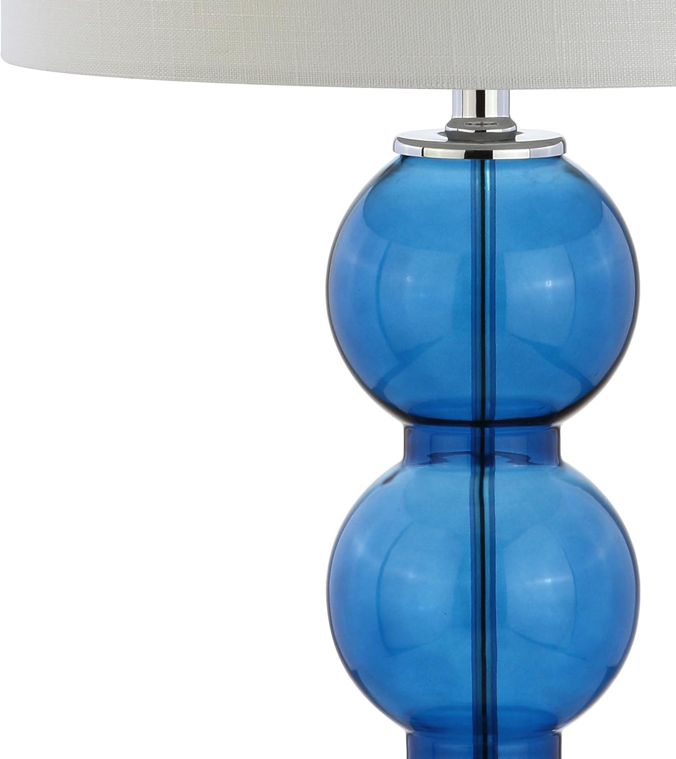 JONATHAN Y JYL1070A-SET2 Set of 2 Table Lamps Bella 27" Glass Triple-Sphere LED Table Lamp Contemporary Bedside Desk Nightstand Lamp for Bedroom Living Room Office College Bookcase, Clear/Brass