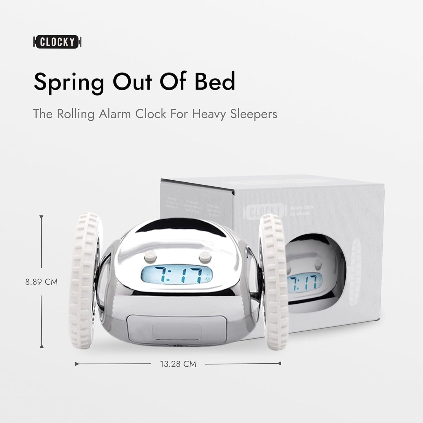 WINDALY Super Loud Rolling Vibration Alarm Clock, Smart Snooze, Easy Setup for Heavy Sleepers, Great Gift for Adults/Teens(Blue)