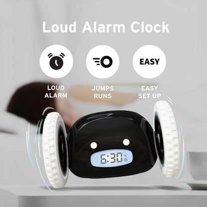 Unique Accountant Style Super Loud Rolling Vibration Alarm Clock, Smart Snooze, Easy Setup for Heavy Sleepers, Great Gift for Adults/Teens Used in The Kitchen, Living Room, or Office(Black)