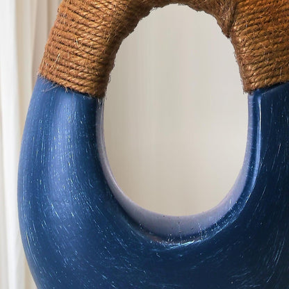 19" Modern Bohemian Table Lamp with Resin Base for Small Spaces, Coastal Farmhouse, Side Tables, Nautical Suitable for bedrooms, Living Rooms, Offices, Book(Blue)