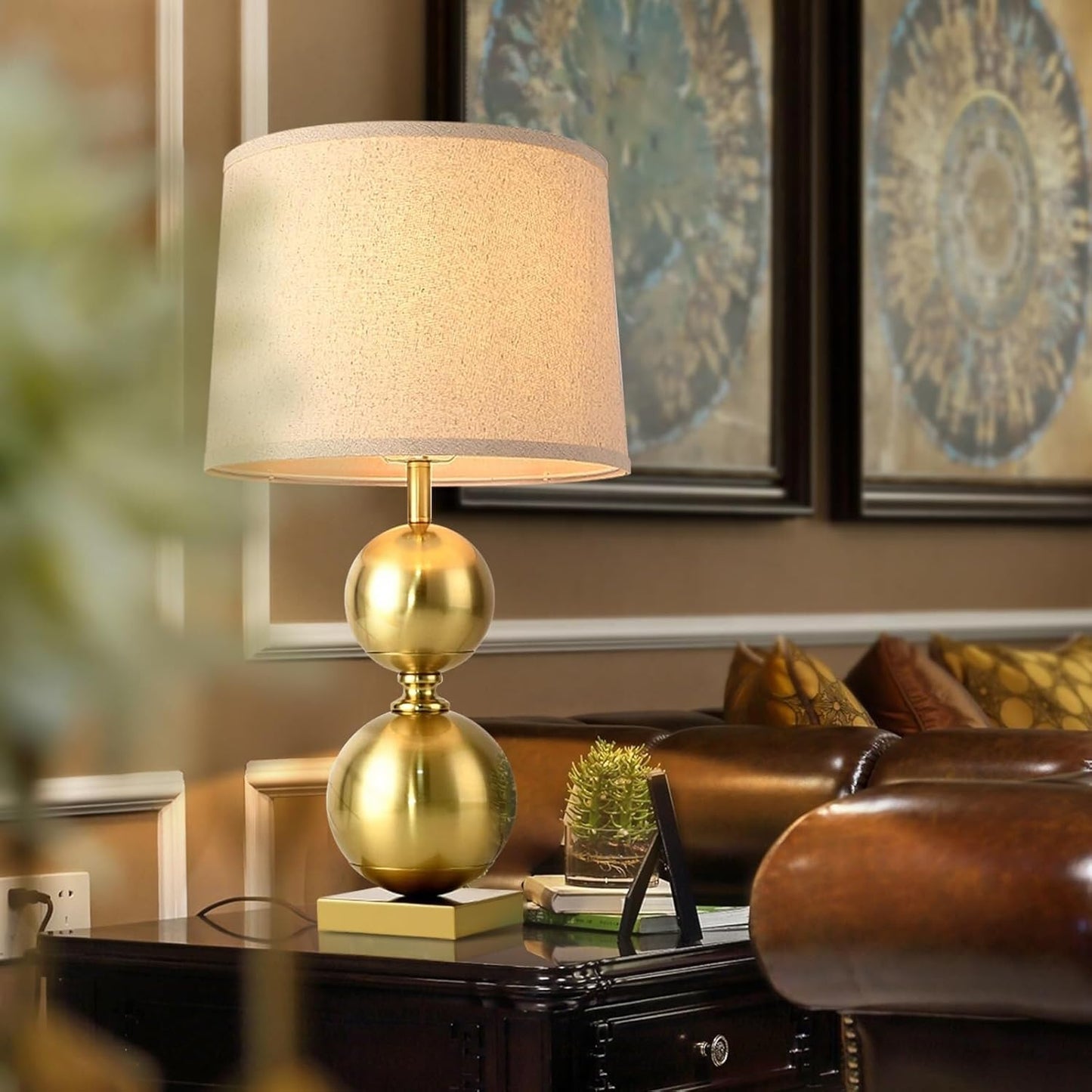 Practical Touch 24.8 Inch Gold Tall Table Lamp, Modern Style Single Table Lamp for Living Room, Bedroom, Nightstand, Bedside, Coffee Table for Living Room and Office