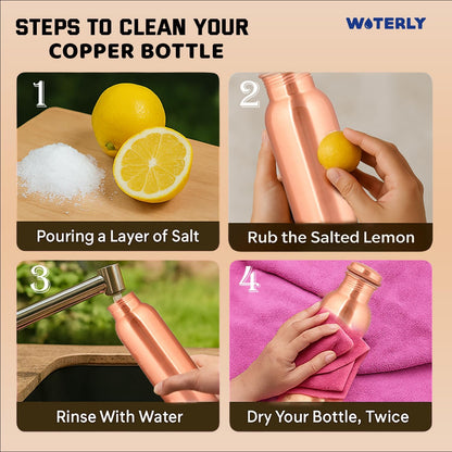 Plain Copper Water Bottle (34 Oz /1000ml) With Set Of 2 Tumbler (10 Oz/300ml Each) | Best use for Office,Gym & gifts |100% Pure Copper Material with Leak proof Quality