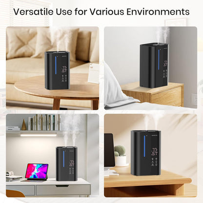 Cool Mist Humidifiers for Bedroom and Plants & Baby, Top Fill 5L Large Room Smart Humidifier for Home Nursery, 28 dB Quiet 50H Runtime Bedroom humidifier with Essential Oils