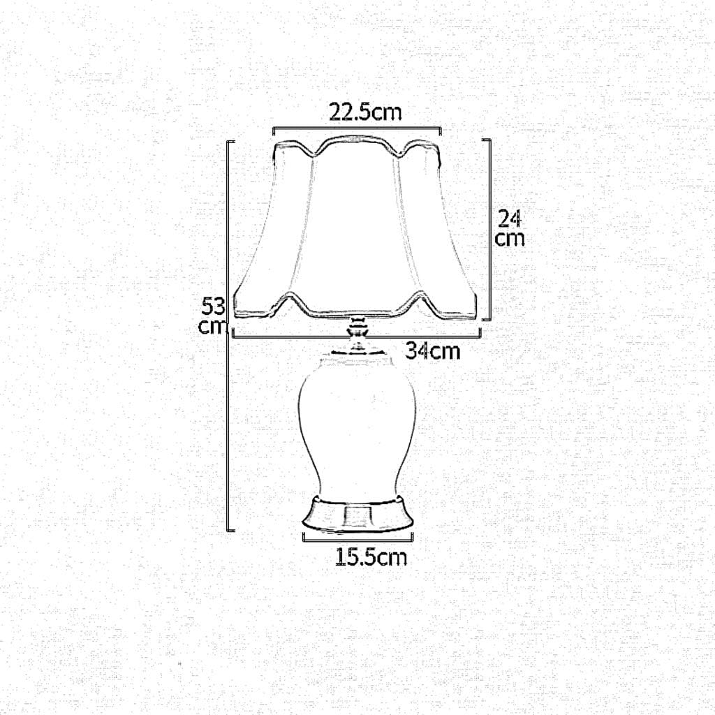 American Retro lamp Bedroom Bedside Creative Home Living Room Simple Modern Adjustable Light Remote Control Ceramic Table(B)