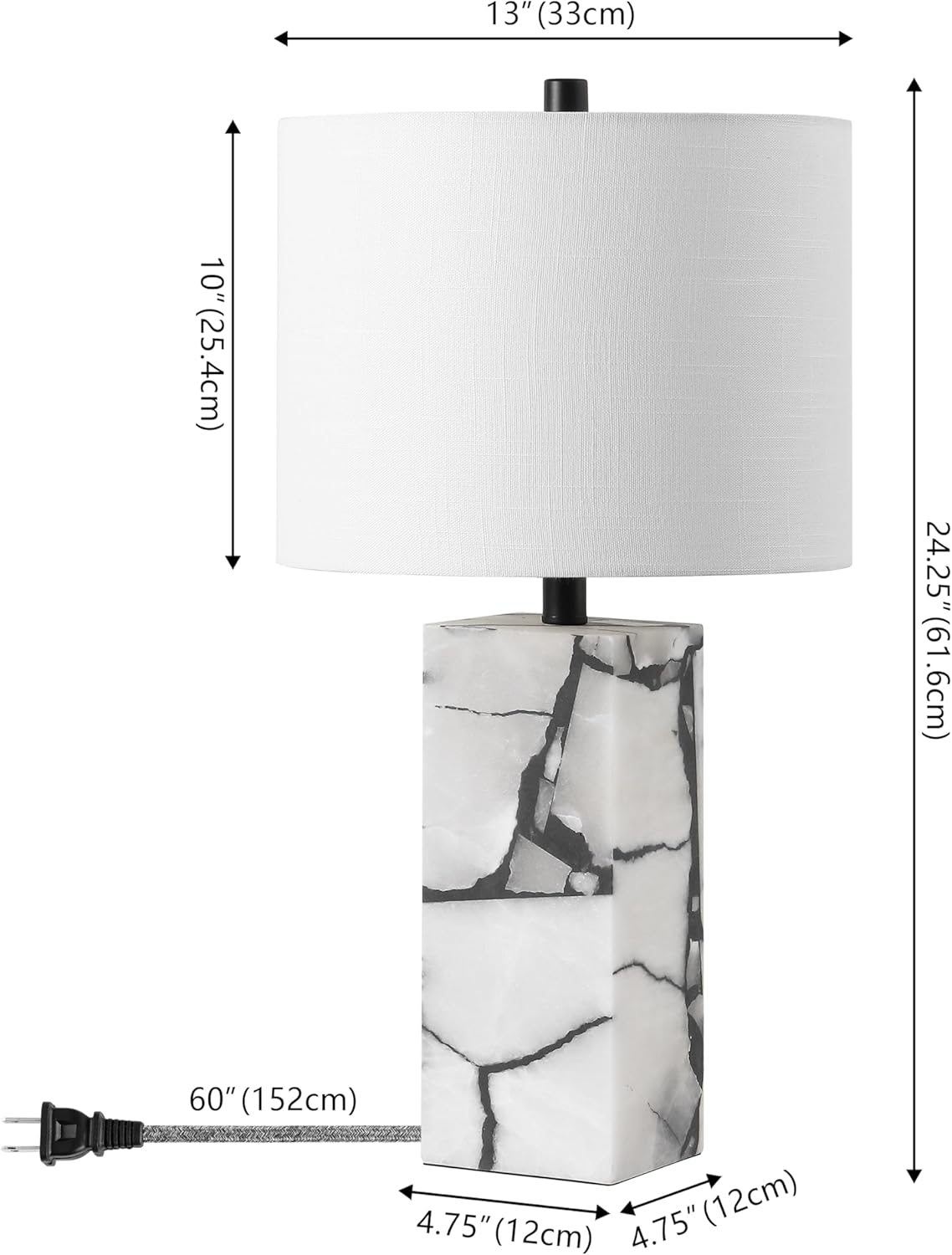 JONATHAN Y JYL6201A Elizabeth 27.5" Alabaster LED Table Lamp Coastal Contemporary Bedside Desk Nightstand Lamp for Bedroom Living Room Office College Bookcase LED Bulb Included, White/Gold Leaf