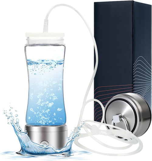 Portable Hydrogen Water Bottle Generator – 380ml Rechargeable PEM Molecular Hydrogen Water Machine | Smart Glass Hydrogen Water Bottle for Travel, Fitness & Daily Hydration