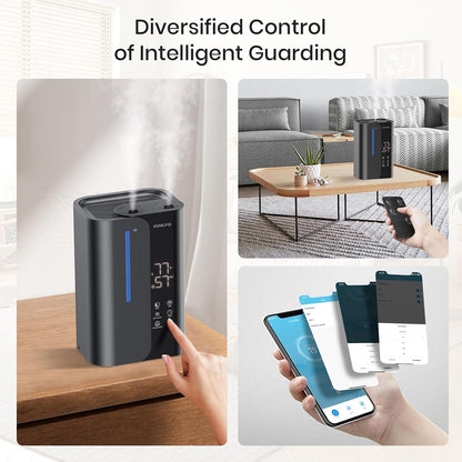 Cool Mist Humidifiers for Bedroom and Plants & Baby, Top Fill 5L Large Room Smart Humidifier for Home Nursery, 28 dB Quiet 50H Runtime Bedroom humidifier with Essential Oils