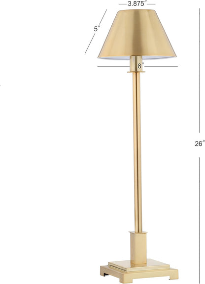 JONATHAN Y JYL6006A Roxy 26" Metal Shade LED Table Lamp Contemporary Modern Bedside Desk Nightstand Lamp for Bedroom Living Room Office College Bookcase LED Bulb Included, Chrome