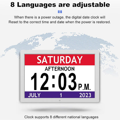 10 Inch Digital Smart Clock with Automatic Brightness Adjustment, Electronic Clock with Large Displays, 12 Alarms Reminders Alarm Clock for Appointments