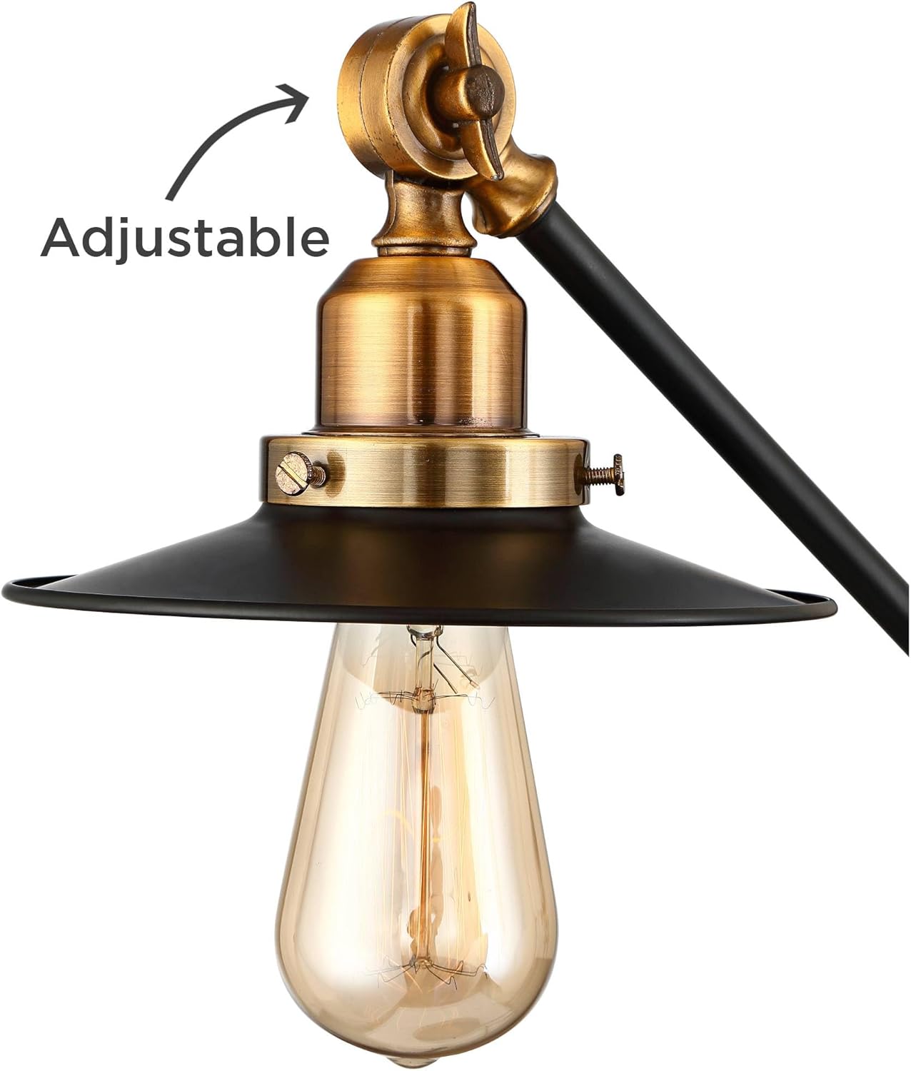 360 Lighting Taurus 20" High Small Farmhouse Rustic Industrial Traditional Desk Lamps Set of 2 USB Ports Adjustable Black Gold Shade Home Office Living Room Charging Bedroom Bedside Nightstand House