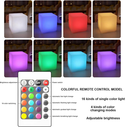 Cube Smart End Table Floor Lamp, Multi-Function Colorful Lamp with Remote Control, Load-Bearing Capacity 660LB for Living Room Coffee Table, Bedroom Floor Lamp Plug-in Model 13.8x13.8in