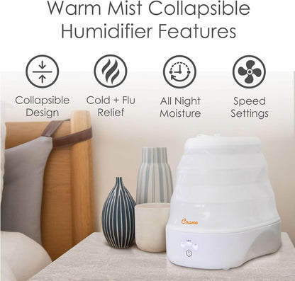 1 Gal. Warm Mist Collapsible Humidifier, White, Top Fill, for Medium Rooms Up to 500 sq. ft.